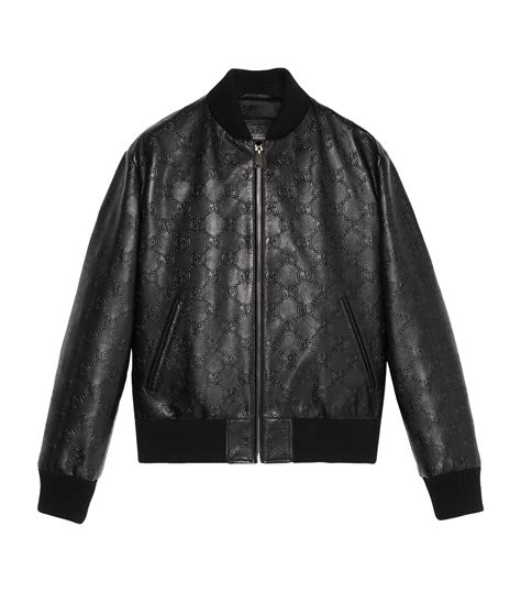 Gucci leather bomber jacket